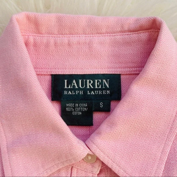 Ralph Lauren | Pink Cotton Button Down Blouse - Picture 3 of 4